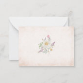 水エレガント色レトロな花ブライダルシャワー ノートカード (裏面)