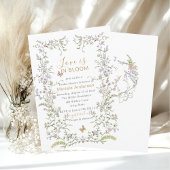 水エレガント色レトロゴールデンフラワーズブライダルSh 招待状