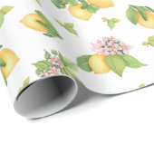 水エレガント色レモンと緑のパターン ラッピングペーパー (ロールコーナー)