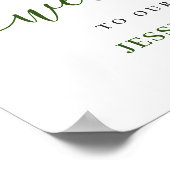 水エレガント色レモンの結婚緑の歓迎 ポスター (角)