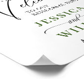 水エレガント色レモングリーナリーリハーサルディナー ポスター (角)