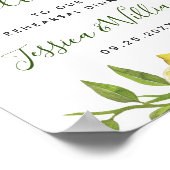 水エレガント色レモングリーナリーリハーサルディナー ポスター (角)