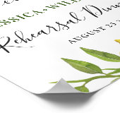 水エレガント色レモングリーナリーリハーサルディナー ポスター (角)