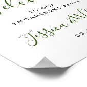 水エレガント色レモングリーナリー婚約パーティ ポスター (角)