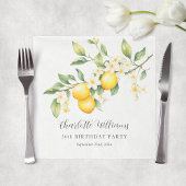 水エレガント色レモンバースデーパーティー スタンダードランチョンナプキン