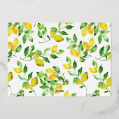 水エレガント色レモンフォトダークグリーン 箔招待状 (裏面)