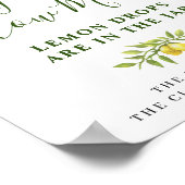 水エレガント色レモンブライダルシャワーポスター ポスター (角)