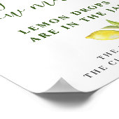 水エレガント色レモンブライダルシャワーポスター ポスター (角)