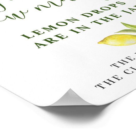 水エレガント色レモンブライダルシャワーポスター ポスター (角)