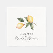 水エレガント色レモンブライダルシャワー スタンダードカクテルナプキン (正面)