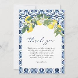 水エレガント色レモンポジターノ サンキューカード