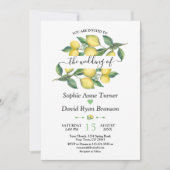 水エレガント色レモ地中海のン結婚ズ 招待状 (正面)