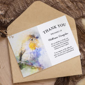 水エレガント色ロビン葬儀記念 サンキューカード