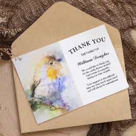 水エレガント色ロビン葬儀記念 サンキューカード