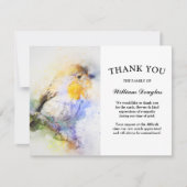 水エレガント色ロビン葬儀記念 サンキューカード (正面)
