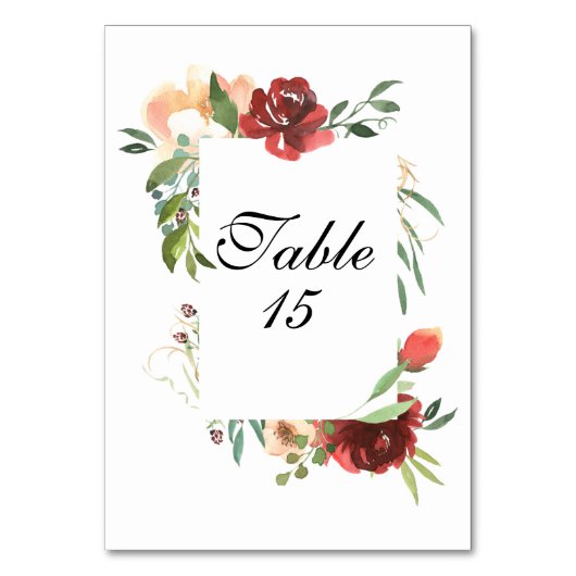 水エレガント色ローズブーケ テーブルナンバー (正面)