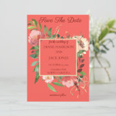 水エレガント色ローズブーケ 招待状 (スタンド正面)