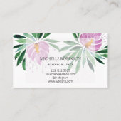 水エレガント色ロータスフラワープロフェッショナル 名刺 (裏面)