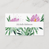 水エレガント色ロータスフラワープロフェッショナル 名刺 (正面)