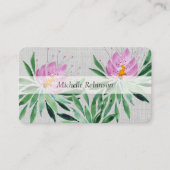 水エレガント色ロータスフラワープロフェッショナル 名刺 (正面)