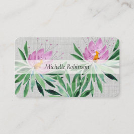 水エレガント色ロータスフラワープロフェッショナル 名刺