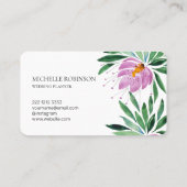 水エレガント色ロータスフラワープロフェッショナル 名刺 (裏面)