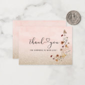 水エレガント色ワイルドフラワーと蝶フローラ ノートカード (正面/裏面インサイチュ)