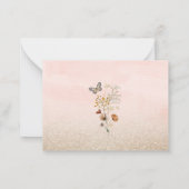 水エレガント色ワイルドフラワーと蝶フローラ ノートカード (裏面)