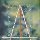 水エレガント色ワイルドフラワーウェルカム結婚ズ アクリルサイン (ニュートラル)