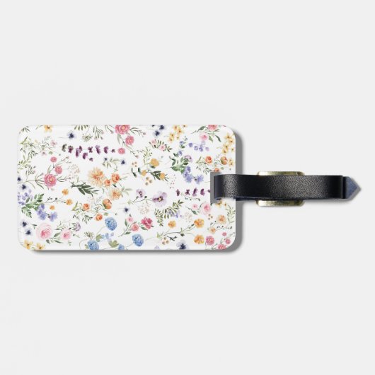 水エレガント色ワイルドフラワーガーデンモノグラム ラゲッジタグ (裏面横)
