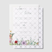 水エレガント色ワイルドフラワーシックフローラ結婚ズ ベラム紙招待状 (オフセット (招待状))