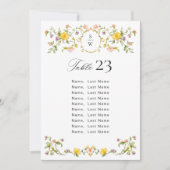 水エレガント色ワイルドフラワーシーティングチャートカード 招待状 (正面)