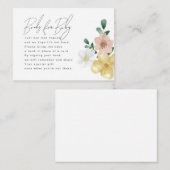 水エレガント色ワイルドフラワーズブックベビー エンクロージャーカード (正面/裏面)