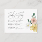 水エレガント色ワイルドフラワーズブックベビー エンクロージャーカード (正面)