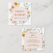 水エレガント色ワイルドフラワーズ名刺 スクエア名刺 (正面/裏面)