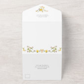 水エレガント色ワイルドフラワーズ結婚フローラ オールインワン招待状 (外側)