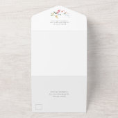 水エレガント色ワイルドフラワーズ結婚フローラ オールインワン招待状 (外側)