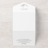 水エレガント色ワイルドフラワーズ結婚フローラ オールインワン招待状 (外側)