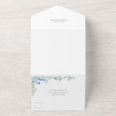 水エレガント色ワイルドフラワーズ結婚フローラ オールインワン招待状 (外側)