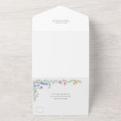 水エレガント色ワイルドフラワーズ結婚フローラ オールインワン招待状 (外側)