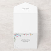 水エレガント色ワイルドフラワーズ結婚フローラ オールインワン招待状 (外側)