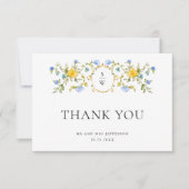 水エレガント色ワイルドフラワーズ結婚フローラ サンキューカード (正面)