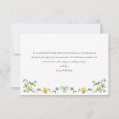 水エレガント色ワイルドフラワーズ結婚フローラ サンキューカード (裏面)