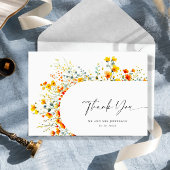 水エレガント色ワイルドフラワーズ結婚フローラ サンキューカード