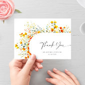 水エレガント色ワイルドフラワーズ結婚フローラ サンキューカード