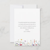 水エレガント色ワイルドフラワーズ結婚フローラ サンキューカード (裏面)