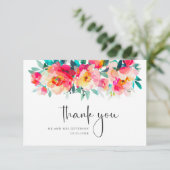 水エレガント色ワイルドフラワーズ結婚フローラ サンキューカード (スタンド正面)