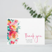 水エレガント色ワイルドフラワーズ結婚フローラ サンキューカード (スタンド正面)