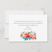 水エレガント色ワイルドフラワーズ結婚フローラ サンキューカード (裏面)