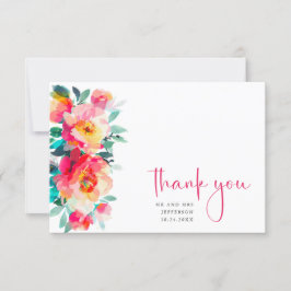 水エレガント色ワイルドフラワーズ結婚フローラ サンキューカード